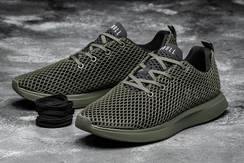 Men's Nobull Army Mesh Running Shoes Olive | SG V2003R